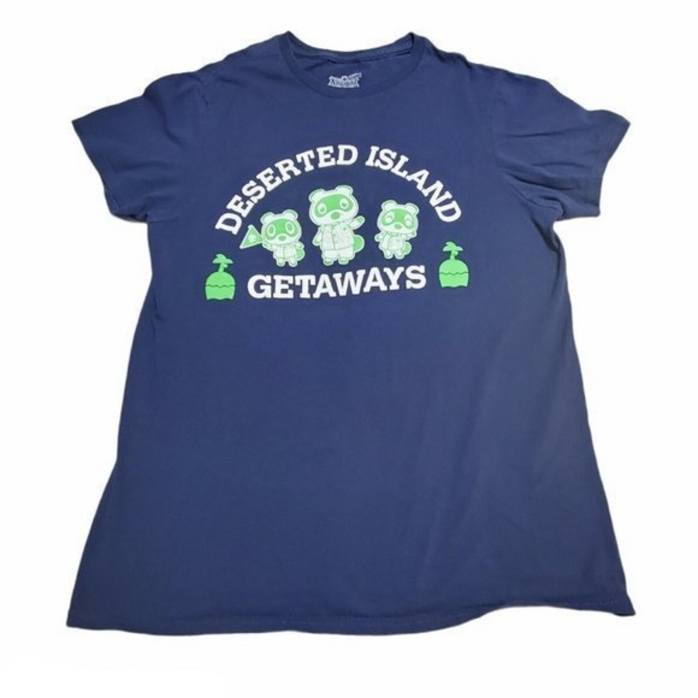Nintendo Animal Crossing New Horizons Deserted Island Getaways T-shirt Sz Small‎